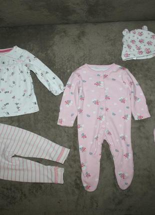 Пакет фирменных вещей на новорожденную девочку 0-3мес.(7ед.)