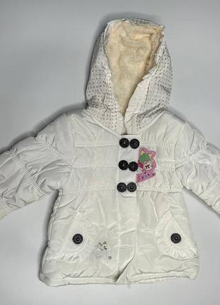 Курточка дитяча біла для дівчинки весняна1 фото