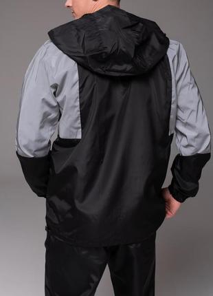 Куртка ветровка черная с рефлективными7 фото
