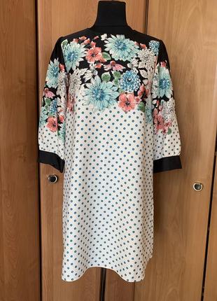 Платье в горошек от zara размер м