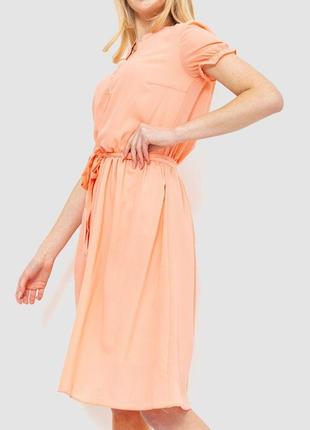 Платье однотонное, цвет персиковый, 230r006-113 фото