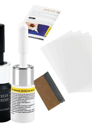 Полімер клей для ремонту лобового скла, тріщини сколи, швидкий ремонт, клей для скла 2 тюбики