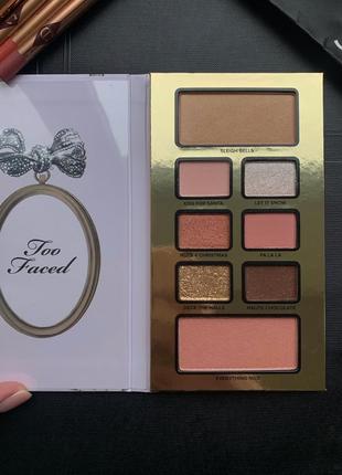 Палетка теней румян и скульптор too faced