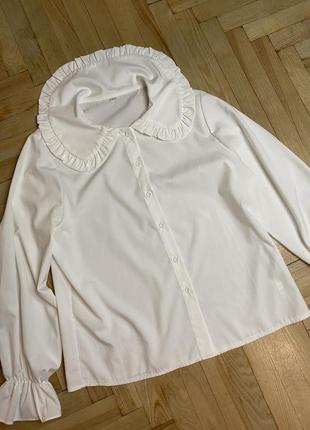 Белая блуза с воротником y2k