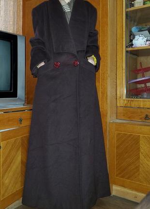 Винтажное длинное пальто шерсть, кашемир, ангора milia франция