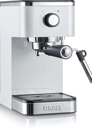 Эспрессо-машина graef es401eu salita 1400 portafilter белая(маленький дефект резервуара води)