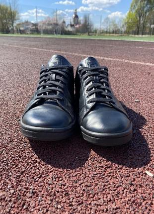 Оригинальные кожаные чёрные кеды кроссовки туфли adidas stan smith ,р46/29.5см,ne clark’s ecco4 фото