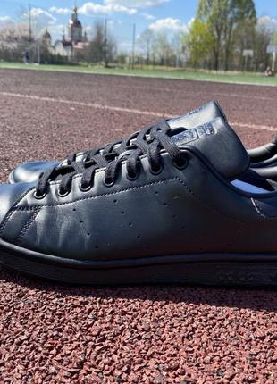 Оригинальные кожаные чёрные кеды кроссовки туфли adidas stan smith ,р46/29.5см,ne clark’s ecco2 фото