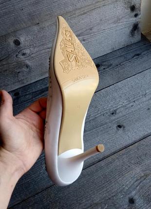 Распродажа свадебные белые кожаные туфли лодочки на шпильке острый длинный носок со стразами5 фото