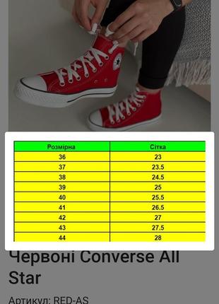 Кеды высокие красные converse all star5 фото