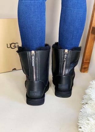 Зимові чоботи ugg зі шкіри з овчиною5 фото