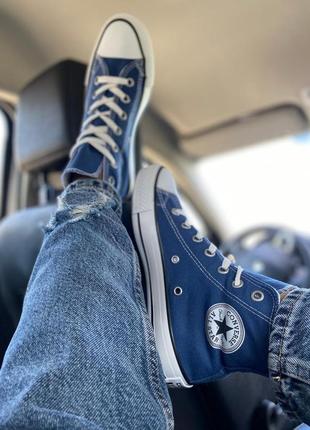 Кеды синие высокие converse all star5 фото