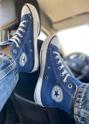 Кеды синие высокие converse all star7 фото