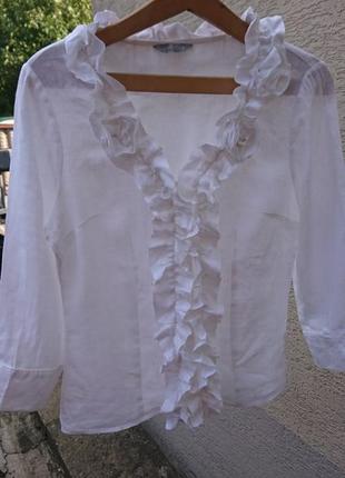 Блуза лен 100% льняная рубашка per una разм м8 фото