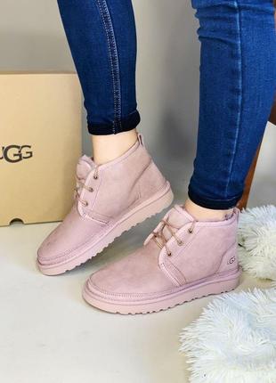 Ugg neumel зимние сапоги угг розовые из овчины