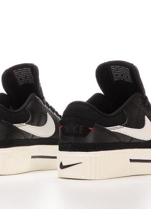 Кожаные кеды nike court legasy lift black beige5 фото