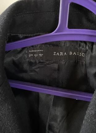 Шерстяное пальто zara винтажное пальто прямое короткое пальто демисезонное двубортное пальто базовое4 фото