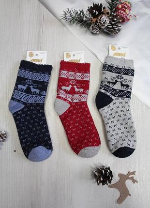 Шкарпетки махрові "візерунок з оленями" для дівчинки arti