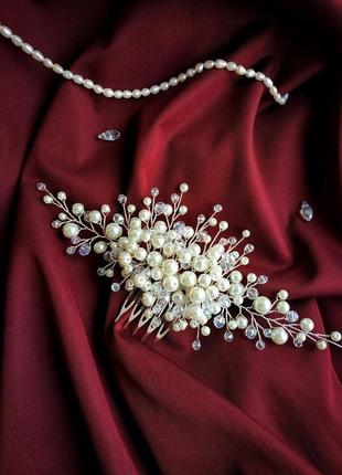 Шикарный гребень для невесты на свадьбу, украшение в прическу