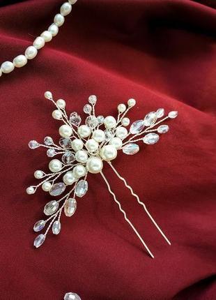 Украшение в прическу, шпилька на выпускной, свадьбу, украшение для невесты