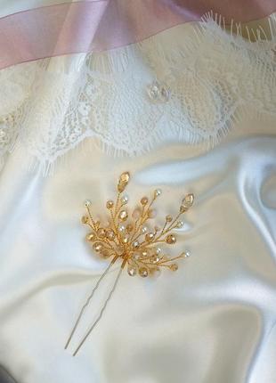 Шикарная шпилька украшение в прическу невесты, выпускницы, подарок, корпоратив4 фото