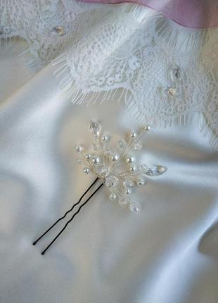 Шпилька украшение в прическу невесты, выпускницы, подарок, корпоратив, фотосессию3 фото