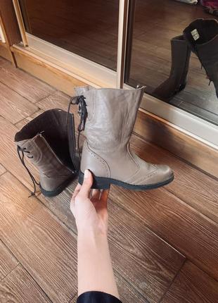 Сапоги кожаные новые ботинки брендовые zara1 фото