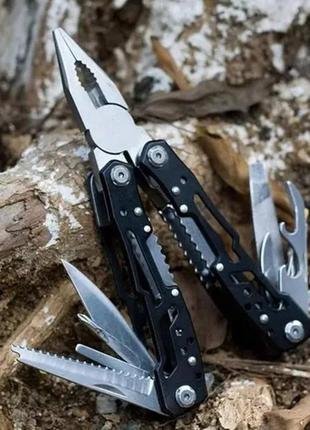 Складной нож многофункциональные складные плоскогубцы туристический инструмент цвет: черный