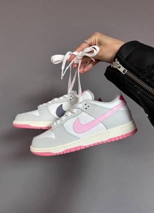 Nike sb dunk low « light grey / pink » premium1 фото