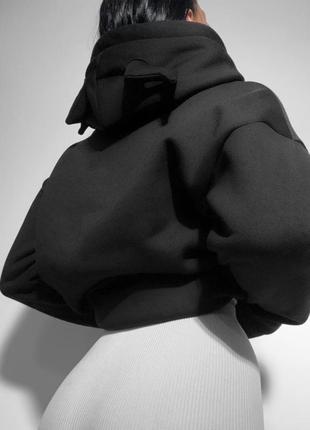 Теплое женское оверсайз худи кофта на флисе с рожками демона с надписью same🔥 черное/ графит серое/ белое3 фото
