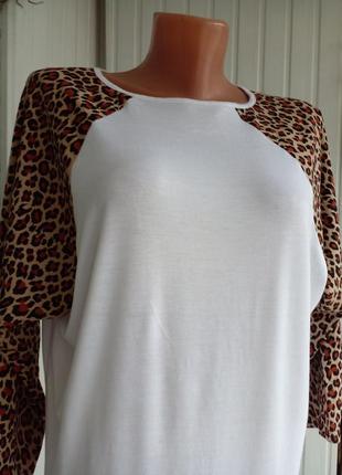 Вискозная трикотажная блуза футболка лонгслив большого размера батал6 фото