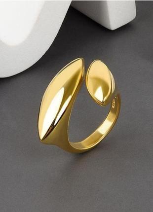 Кільце перстень срібло позолота  стильно оригінально