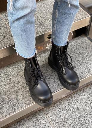 Жіночі черевики мартінси на платформі dr.martens jadon black8 фото