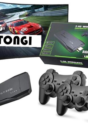 Компактна приставка ігрова 10000 ігор hdmi game stick lite m8 64gb 2.4g з бездротовими джойстиками tby89