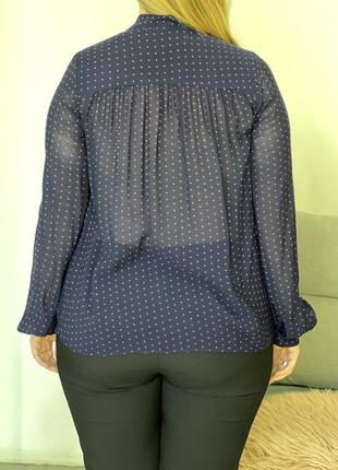 Легкая блузка в горошек с завязкой No1644 фото