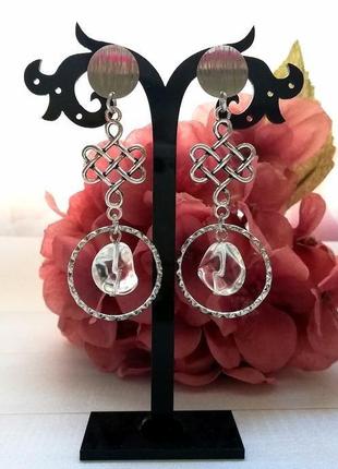 Серьги горный хрусталь