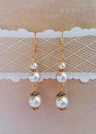 Сережки з перлів swarovski elements 2