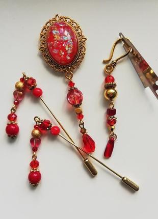 Набор аксессуаров для вышивки red gold: счетные иглы, игольница и маячек