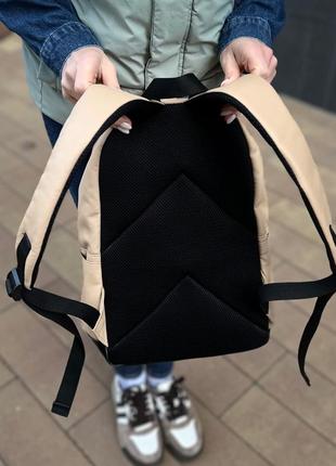 Женский рюкзак мини бежевый цвет под а48 фото