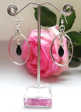 Серьги crystal ovals