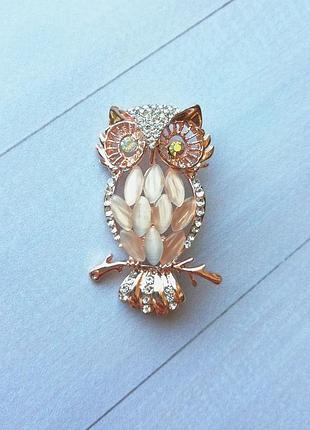 Брошь сова в золоте