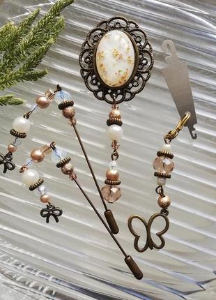 Набор для вышивки moonlight bronze: счетные иглы, магнит, нитковдеватель