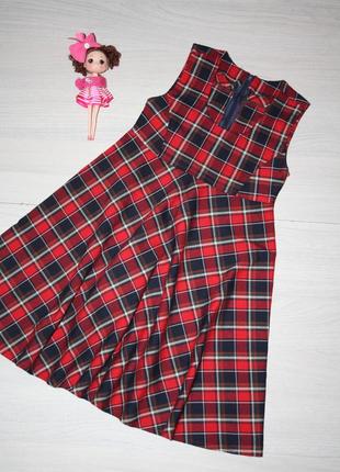 Стильный сарафанчик в клетку для девочки 6-7 лет !