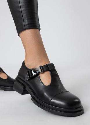 Туфлі жіночі шкіряні чорні 2340т1 фото