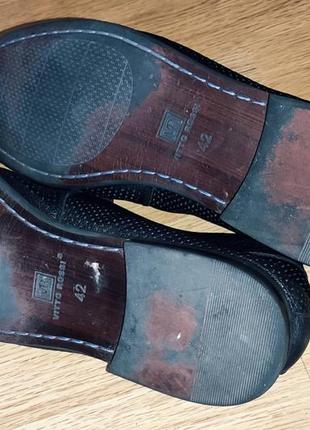 Кожаные туфли мокасины лоферы с перфорацией 42 (27-27,5)7 фото
