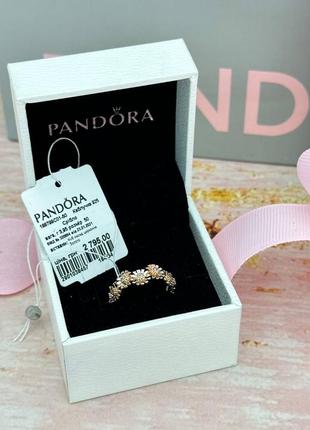 Серебряная кольца pandora «маргаритки» в позолоте rose