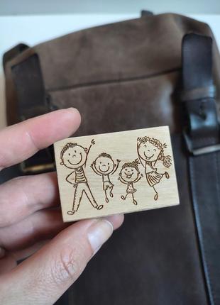 Магніт дерев'яний 🫶 родина happy family