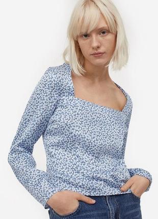 Актуальні ніжна блуза у квітковий принт №149/16