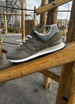 Кроссовки new balance 574 x stone island. натуральная замша6 фото