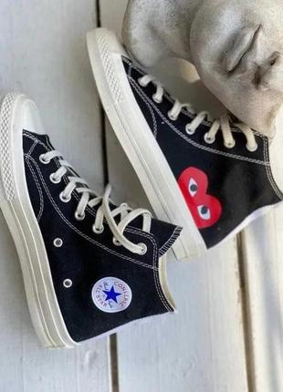 Кеды черные высокие converse comme des garcons play all star chuck 70 hi4 фото